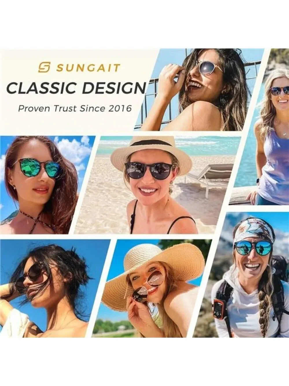 Sungait Round Polarized Sunglasses Women Men Vintage UV400 Retro Glasses